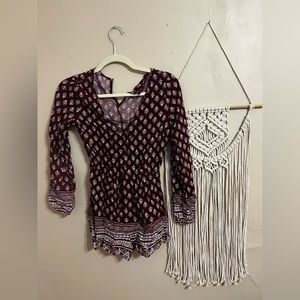 Cotton On Women’s Long sleeve Romper Maroon
